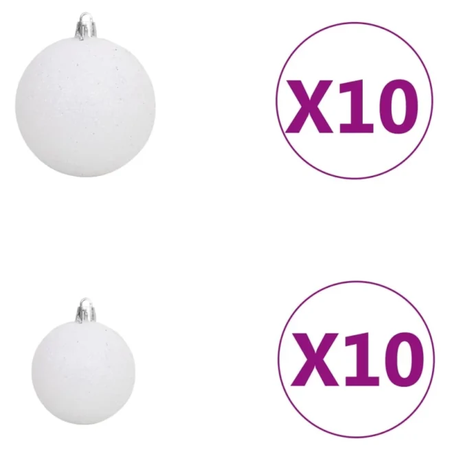 Árvore Natal VIDAXL artificial c/ 300 luzes LED, bolas e neve (210 cm)