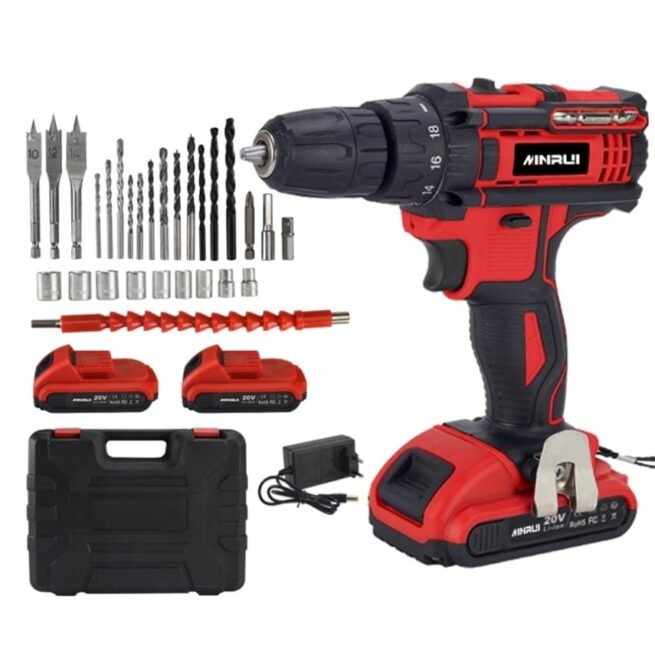 Kit Combinado de Furadeira Sem Fio com 2 Baterias de 1,5 Ah e Carregador