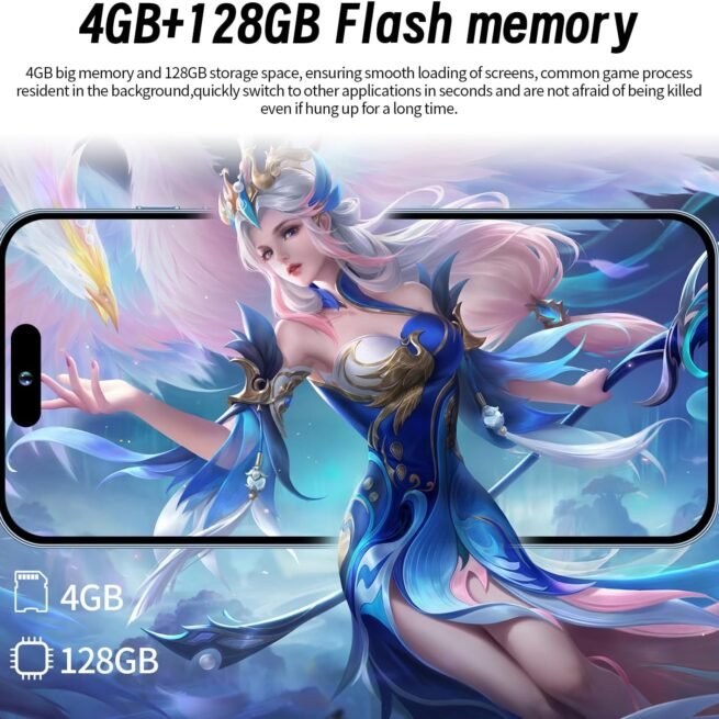 Qimhai ip15pro desbloqueado telefone móvel 6.7 Polegada 4g android 4gb ram + 128gb rom duplo sim