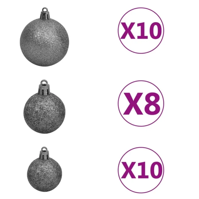 Árvore Natal VIDAXL artificial c/ 300 luzes LED, bolas e neve (210 cm)