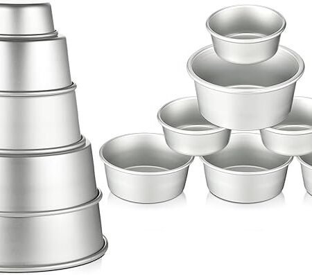 12 Peças set Alumínio Round Cake Pans Bakeware Sets com 4 polegadas, 6 polegadas, 8 polegadas, 9 polegadas, 10 polegadas