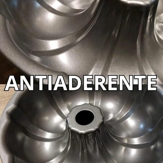 Forma Antiaderente de Pudim e Bolo com Furo Central Tipo Bundt