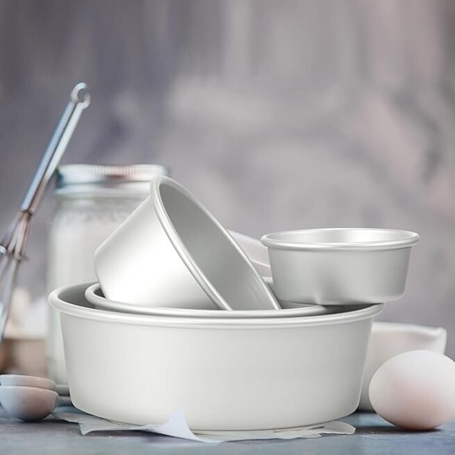 12 Peças set Alumínio Round Cake Pans Bakeware Sets com 4 polegadas, 6 polegadas, 8 polegadas, 9 polegadas, 10 polegadas