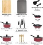 Ecolution Conjunto de panelas antiaderentes de cerâmica fácil de limpar