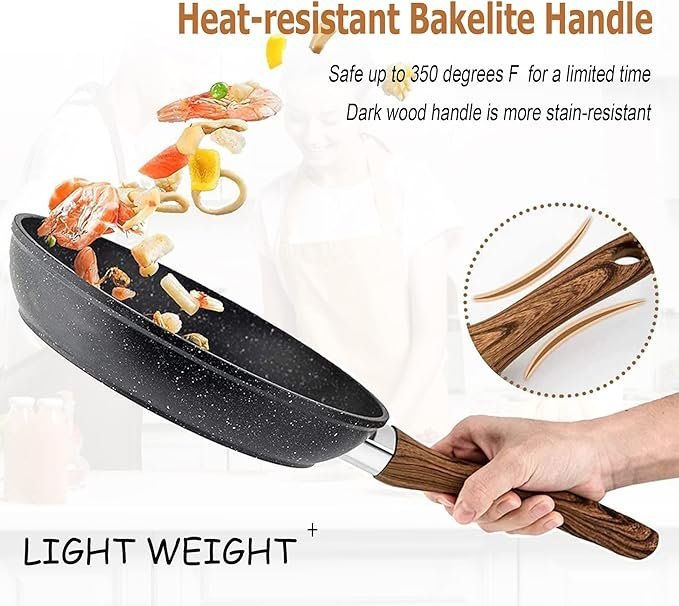 Conjunto de panelas e assadeiras de indução de cozinha com 30 peças de panelas e frigideiras antiaderentes de granito preto