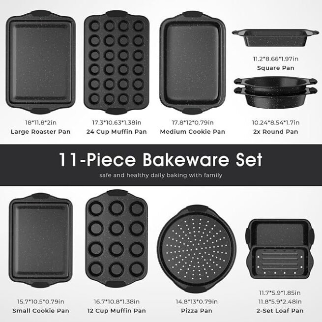 Conjunto de 11 formas antiaderentes de assadeiras empilháveis