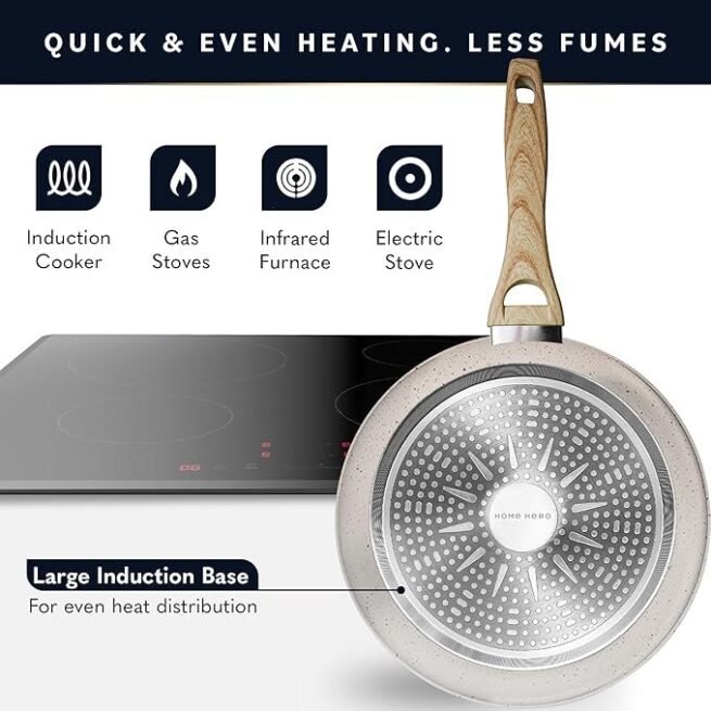 Home Hero Conjunto de panelas e frigideiras antiaderentes Creme