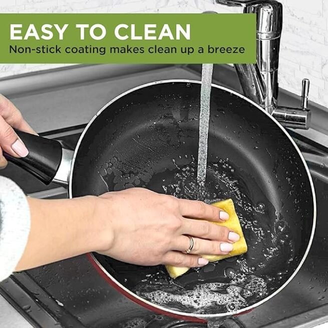 Ecolution Conjunto de panelas antiaderentes de cerâmica fácil de limpar