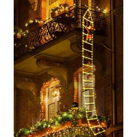 Luzes de Natal LED Papai Noel Escada De Escalada Luz Decorativa