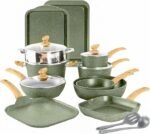 Conjunto de 17 panelas e frigideiras antiaderentes