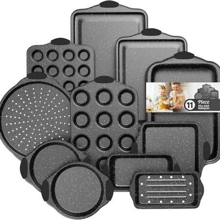 Conjunto de 11 formas antiaderentes de assadeiras empilháveis